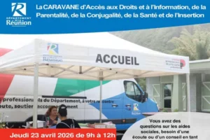 La caravane d'accès au droit sera sur le parvis de la mairie le 23 Avril 2026