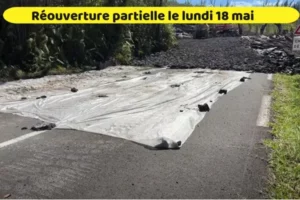 Photo de la route du brulé en travaux