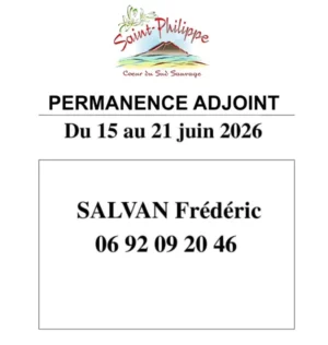 ADJOINT PERMANENCE du 15 au 21 juin 2026