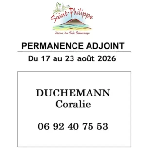 permanence adjoint du 17 au 23 aout 2026 - duchemann coralie - 06 92 40 75 53