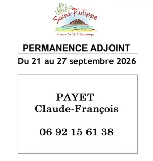 Illustration de la permanence adjoint du 21 au 27 septembre 2026 - PAYET Claude-François