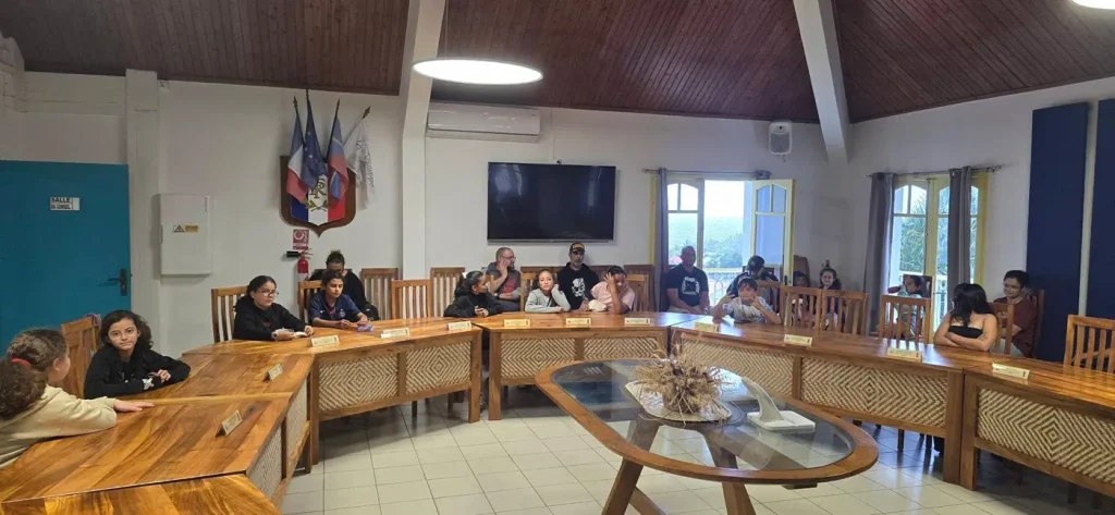 Vue d'ensemble des Jeunes élus du Conseil Municipal installés dans la Salle du conseil.