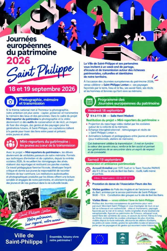 affiche de la Journée Européenne du Patrimoine à Saint-Philippe