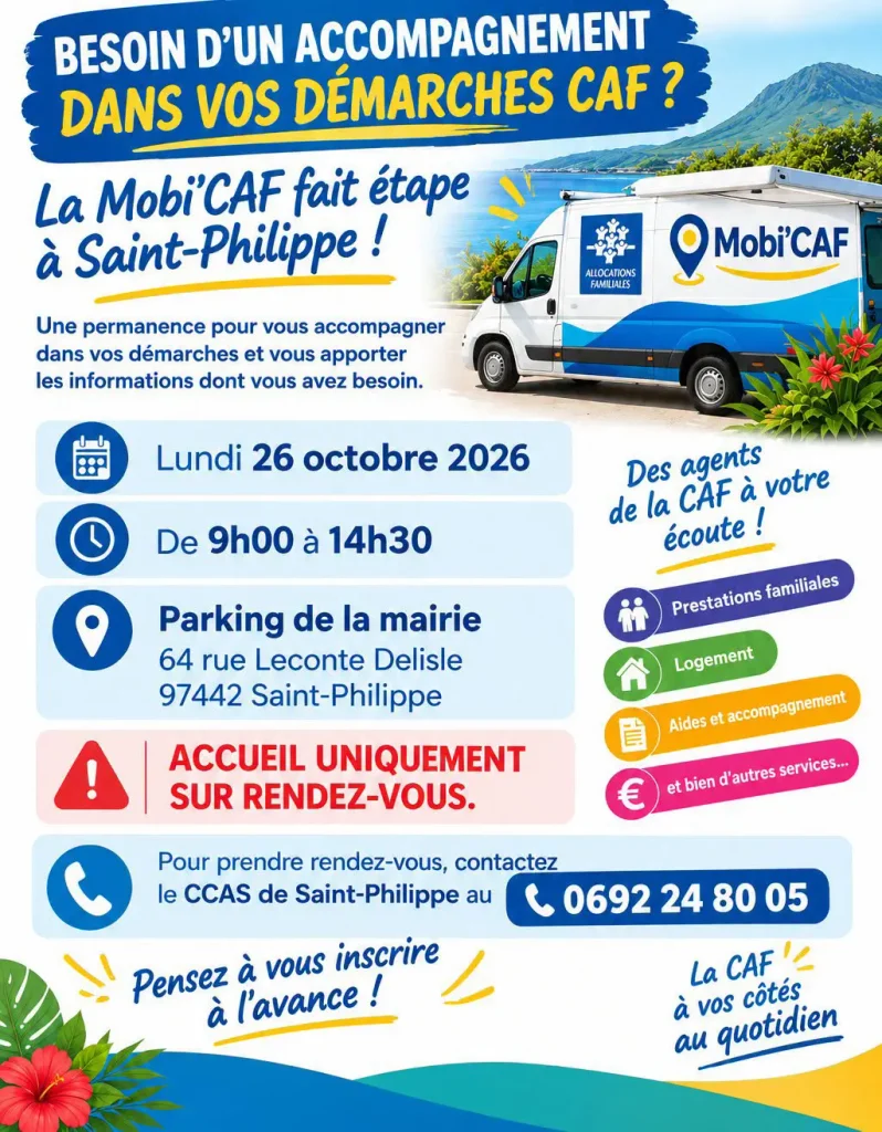 affiche présentant la venue de la Mobi-Caf le 26 octobre 2026