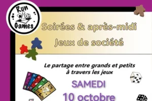 soirées et après-midi jeux de société avec Run Games en octobre