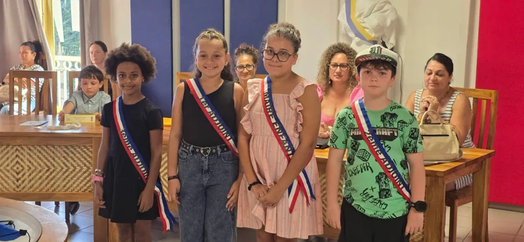 La mairesse enfant et ses trois adjoints, élus lors de l'élection du CME 2026/2027