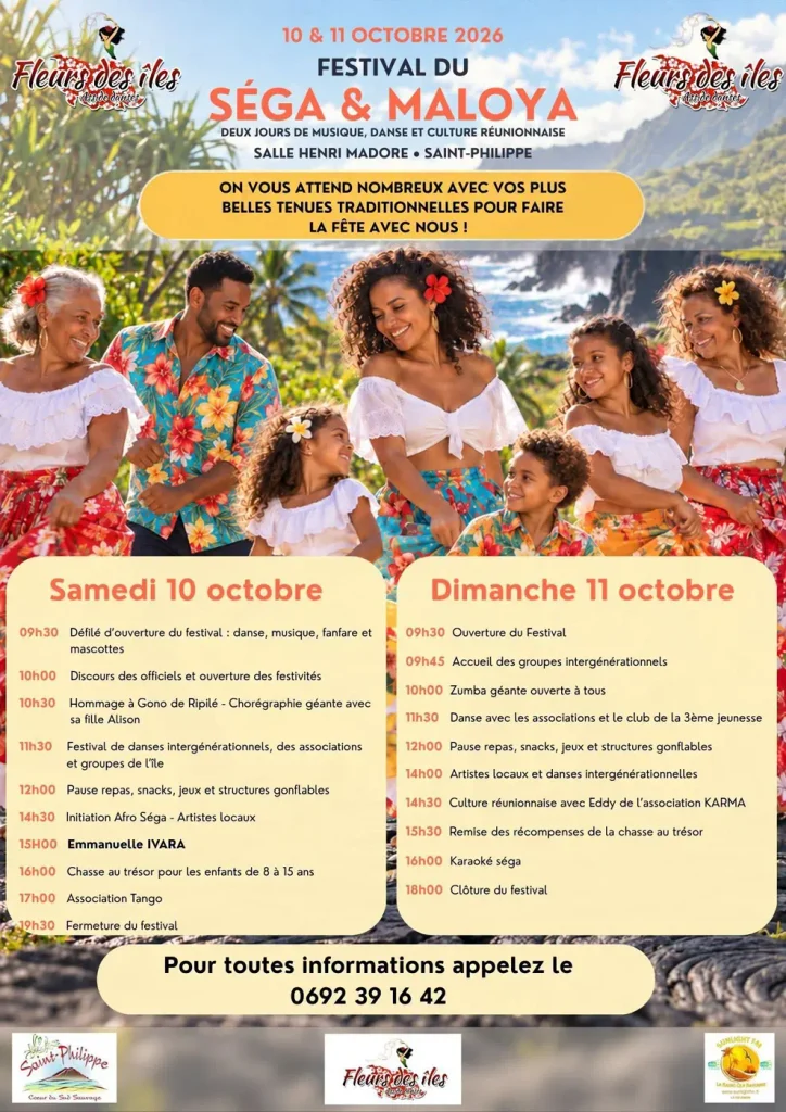 Affiche du Festival du Séga & Maloya, 10 et 11 octobre 2026, Saint-Philippe