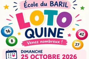 vignette du Loto quine de l'école du Baril, 25 octobre 2026