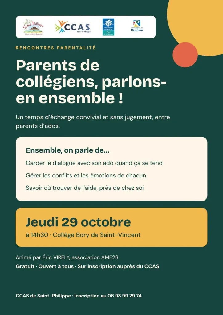 rencontre parents de collégiens, jeudi 29 octobre à 14h30