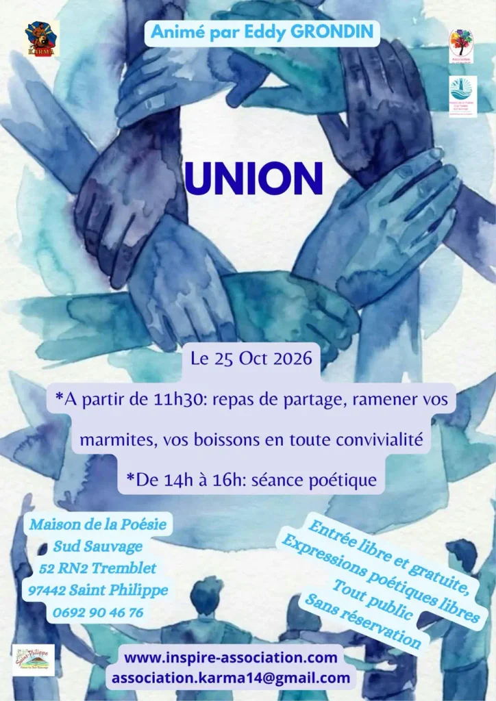 Affiche de la séance poétique « Union » le 25 octobre 2026 à Saint-Philippe